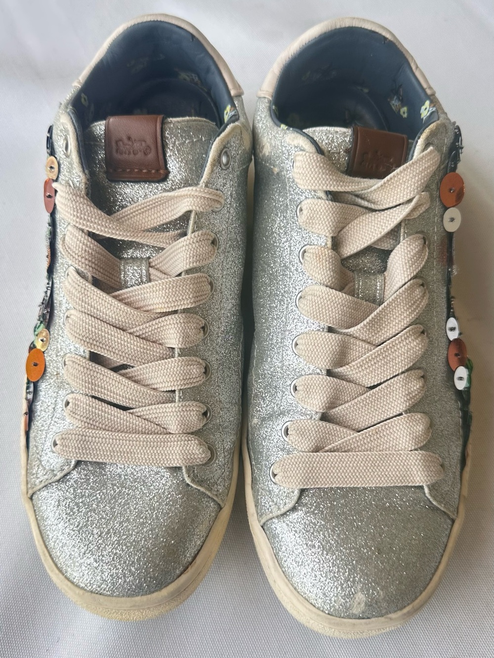 Coach Shooting Stars Metallic & Sequin Fashion Sneaker Women’s  Size 9